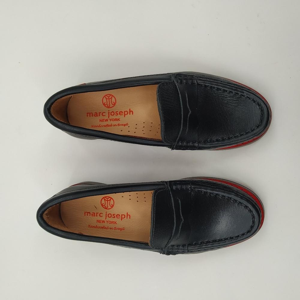 Marc Joseph Kids Moccasins - Black and Red